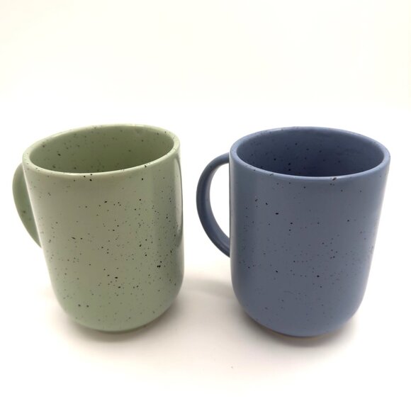 Anthropologie Stoneware Mug Set Tireless Traveler & Dog Whisperer Speckled 16oz - Picture 6 of 13